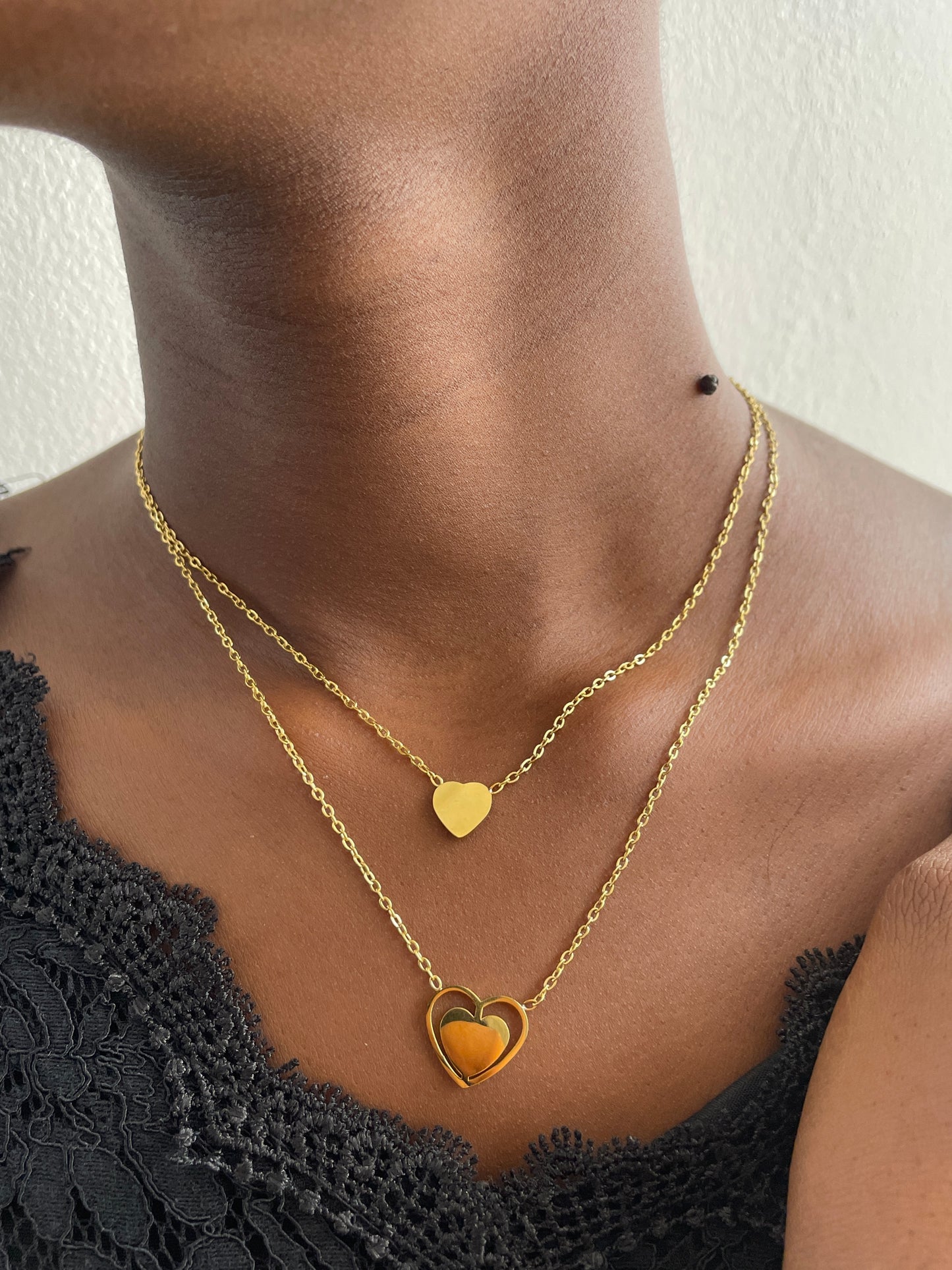 Layered Heart Necklace Set