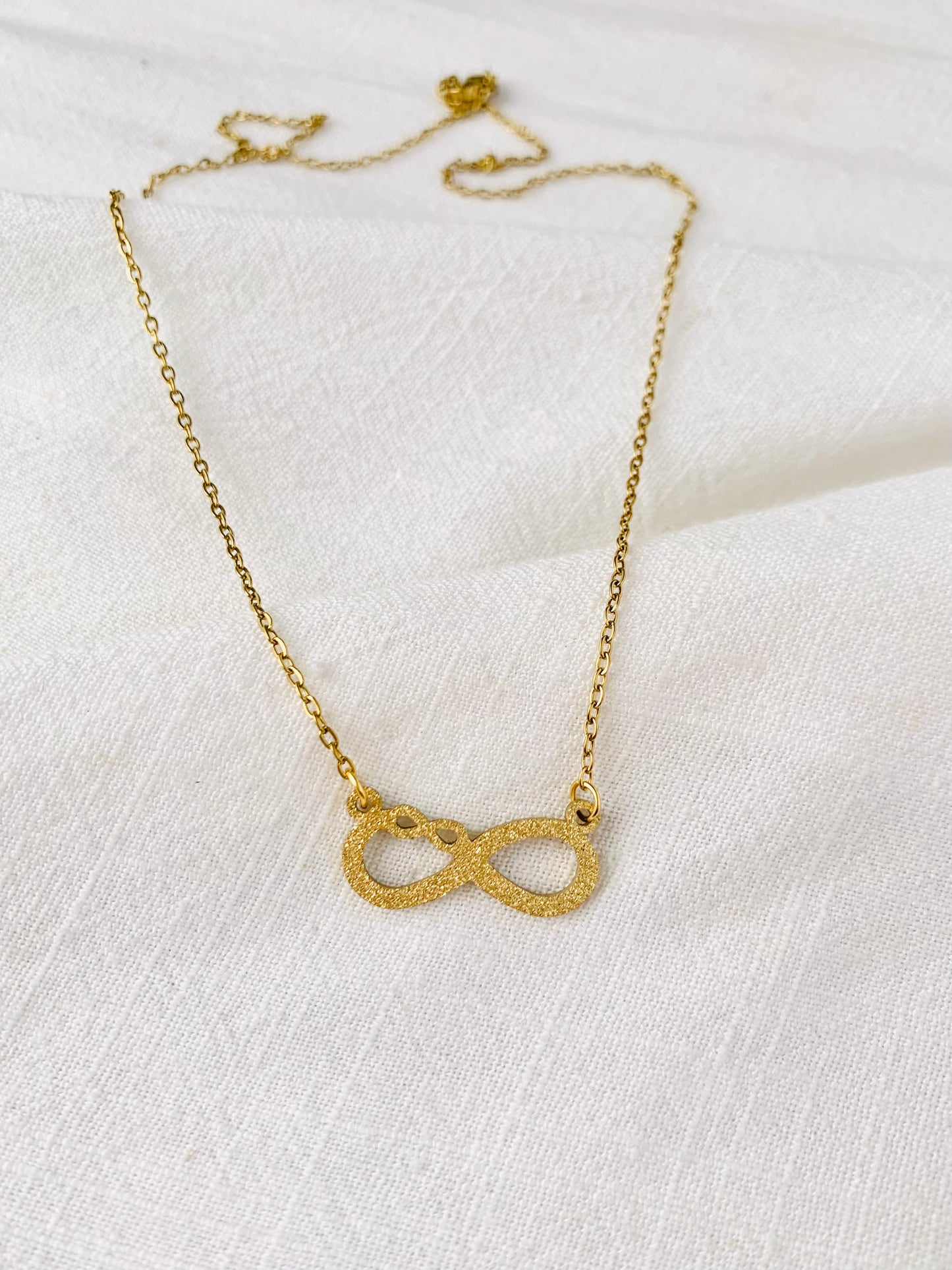 Gold Shimmery Infinity Necklace