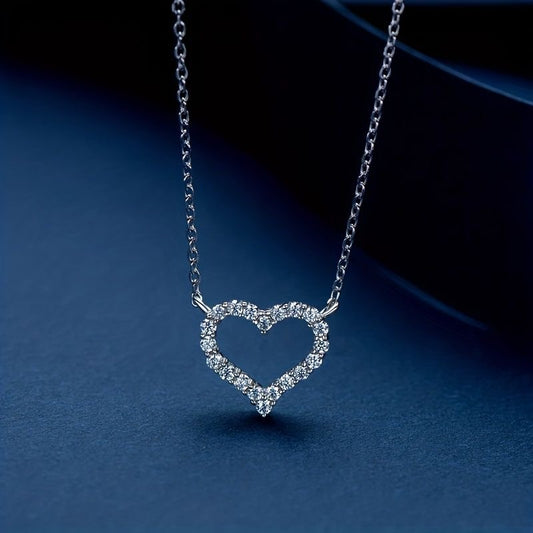 Hollowed Heart Moissanite Necklace