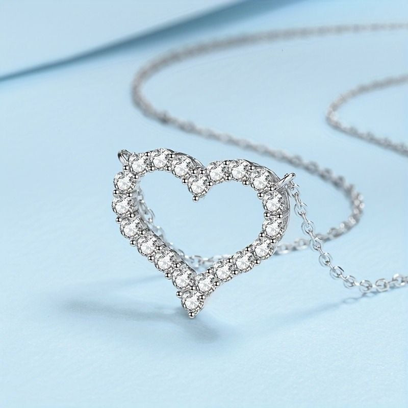 Hollowed Heart Moissanite Necklace