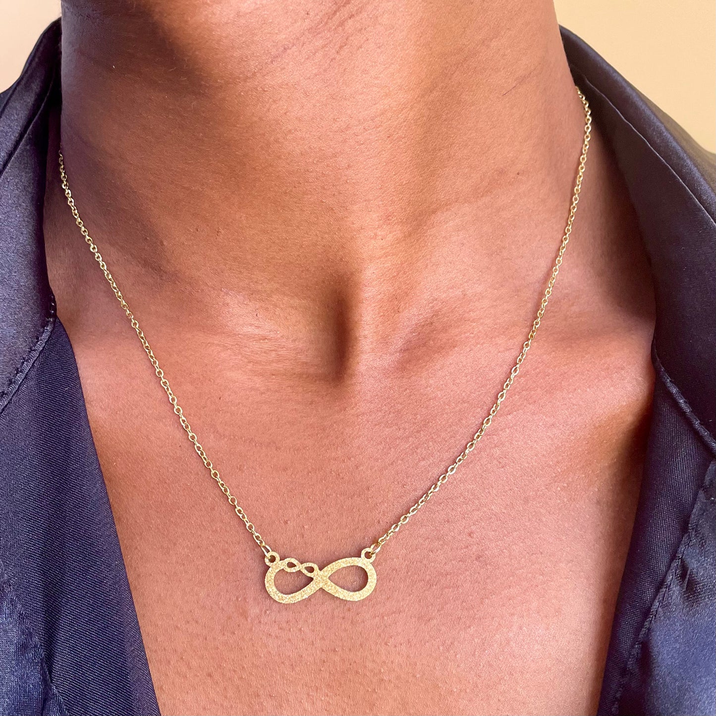 Gold Shimmery Infinity Necklace